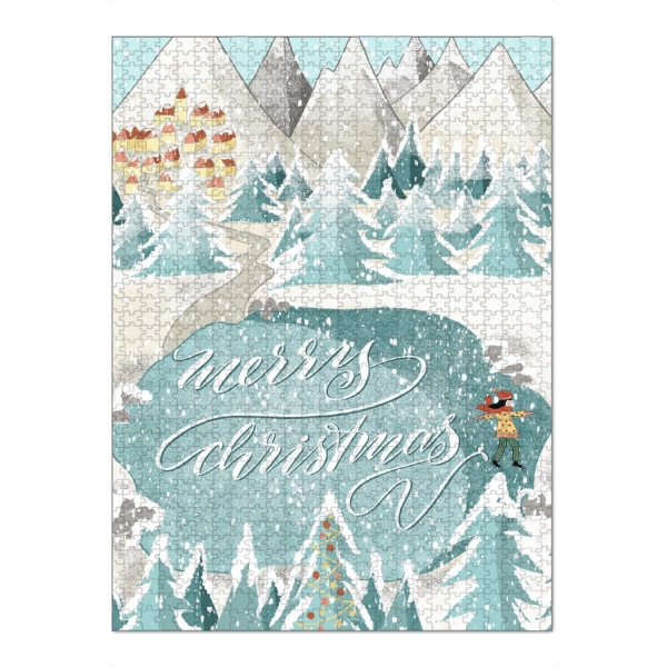 Puzzle Ravensburger "Eisläuferin „merry christmas“" artboxONE - Weihnachten
