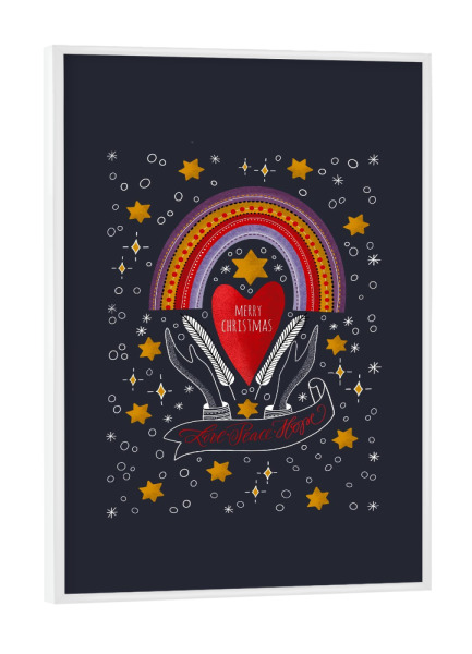 Poster mit weißem Rahmen "Lobe, Peace, hope" artboxONE - Weihnachten