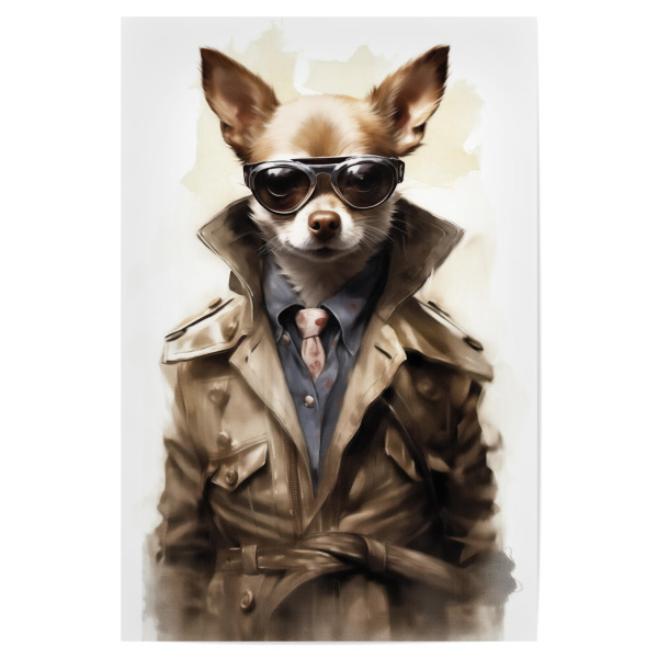 Poster 30x20 cm "Coole Mode-Chihuahua" artboxONE - Tiere,Fashion,Lustig