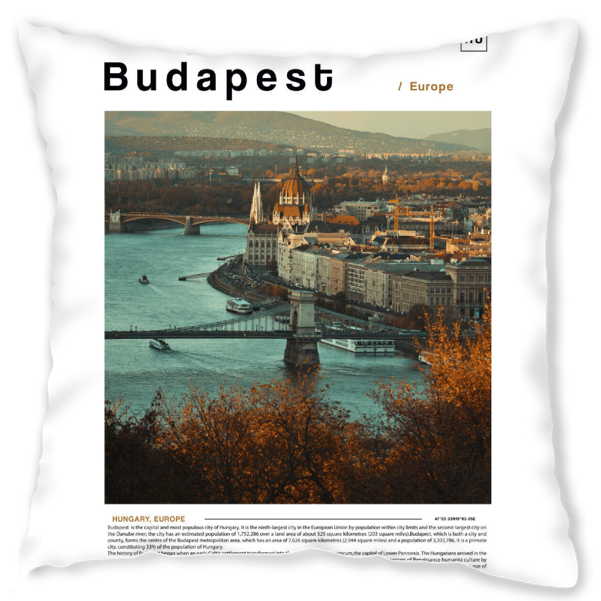 Design-Kissen "Cover der Budapester Zeitung" artboxONE - Stߤdte,Architektur