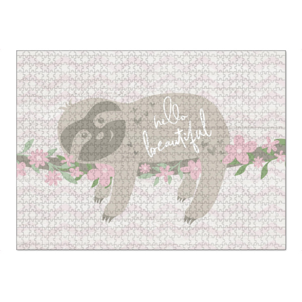 Puzzle Ravensburger "Blumenfaultier" artboxONE - Typografie,Für Kinder,Tiere - Faultier,Blumen,Kind,Kinder,Kinder - Bild faultier