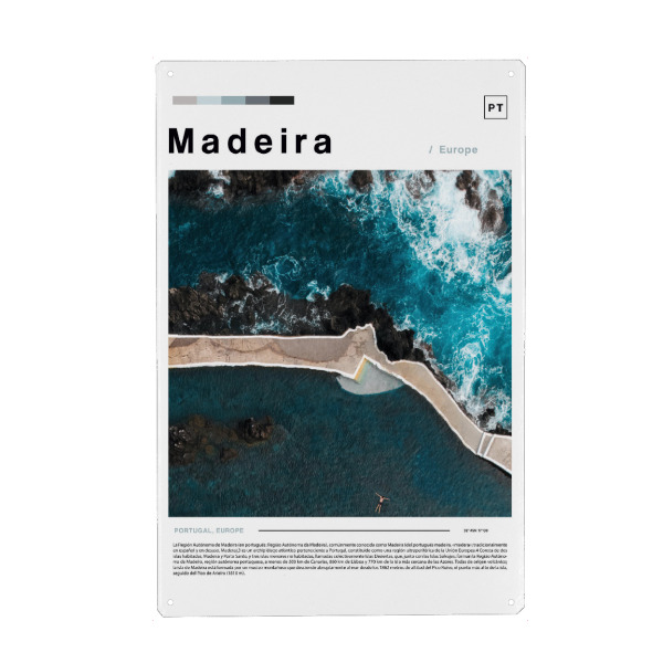 Holzbild "Zeitungscover der Madeira-Inseln" artboxONE - Städte,Architektur