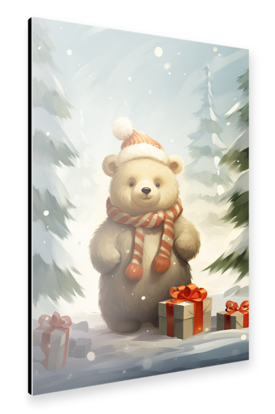 Alu-Dibond "Bezaubernder Weihnachtsbär" 30x20 cm artboxONE