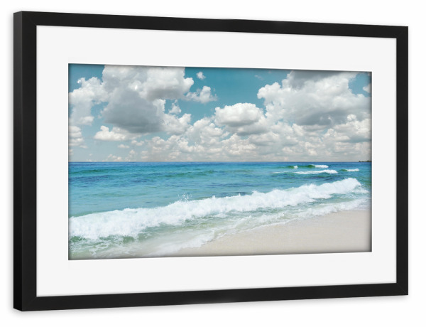 Poster mit Rahmen schwarz "Strandglück" artboxONE - Reise / Strand und Meer - Strand,Meer,Küste,Küste,Meer