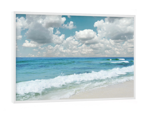 Poster mit weißem Rahmen "Strandglück" artboxONE - Reise / Strand und Meer - Strand,Meer,Küste,Küste,Meer