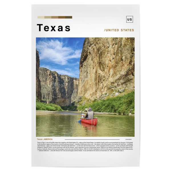Poster 30x20 cm "Texas-Zeitungscover-b" artboxONE - Städte,Architektur