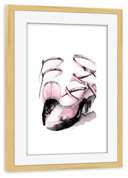 Poster mit Rahmen kiefer "Riemchenplattform" artboxONE - Menschen,Fashion - Plattform,Absätze,Shows