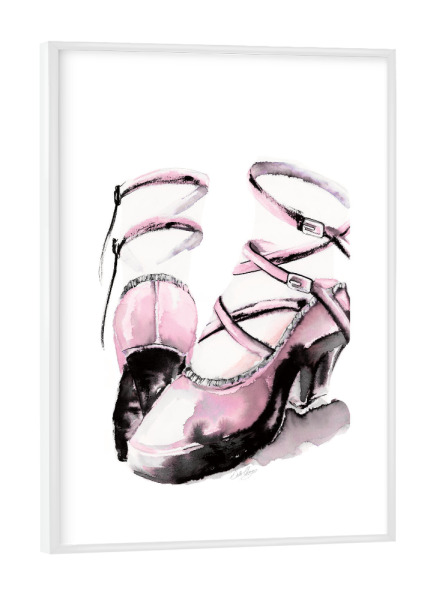 Poster mit weißem Rahmen "Riemchenplattform" artboxONE - Menschen,Fashion - Plattform,Absätze,Shows