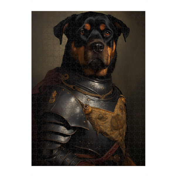 artboxONE Puzzle "Rottweiler-Hunderitter" artboxONE - Tiere,Lustig