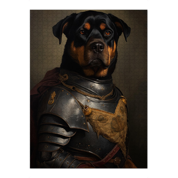 Puzzle Ravensburger "Rottweiler-Hunderitter" artboxONE - Tiere,Lustig