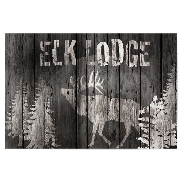 Poster "Elch Lodge" artboxONE - Tiere - Holz,Minimal,Lodge,Cabin,Rustikal,Landhaus,Country,Natur,Rustic,Hüttenzauber,Elch,Chalet