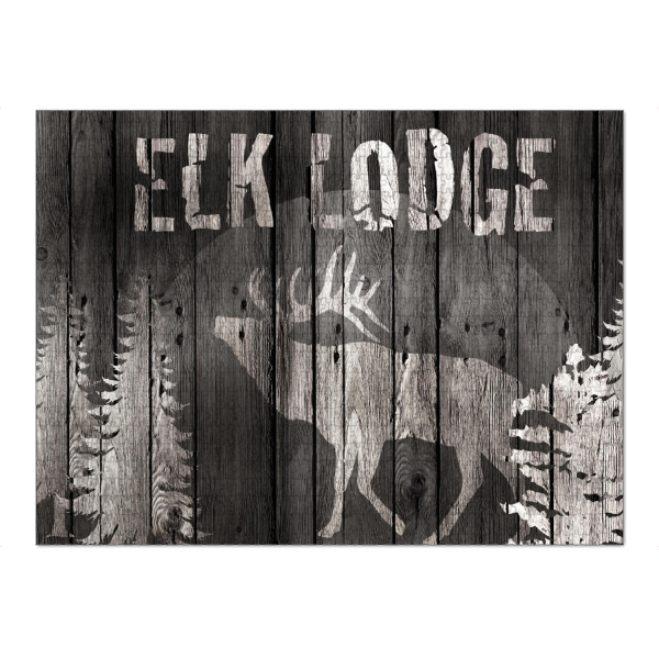 Puzzle Ravensburger "Elch Lodge" artboxONE - Tiere - Holz,Minimal,Lodge,Cabin,Rustikal,Landhaus,Country,Natur,Rustic,Hüttenzauber,Elch,Chalet