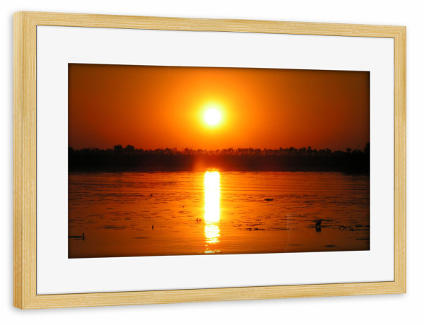Poster mit Rahmen kiefer "The Okavango Sunset" artboxONE - Natur,Reise,Reise / Afrika,Reise / Länder