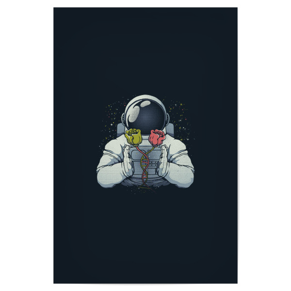 Poster 30x20 cm "Astronaut mit Rosen" artboxONE - Floral,Galaxy