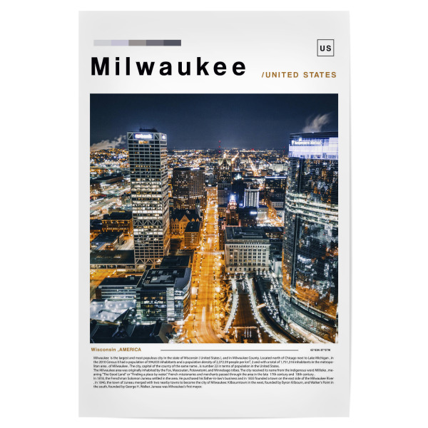 Poster 30x20 cm "Titelseite der Milwaukee-Zeitung" artboxONE - Städte,Architektur