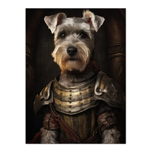 Puzzle Ravensburger "Schnauzer-Ritter" artboxONE - Tiere,Lustig