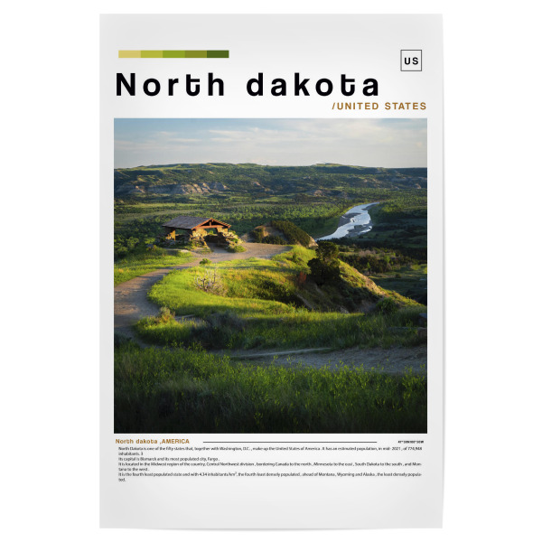 Poster 30x20 cm "Zeitung aus North Dakota" artboxONE - Städte,Architektur
