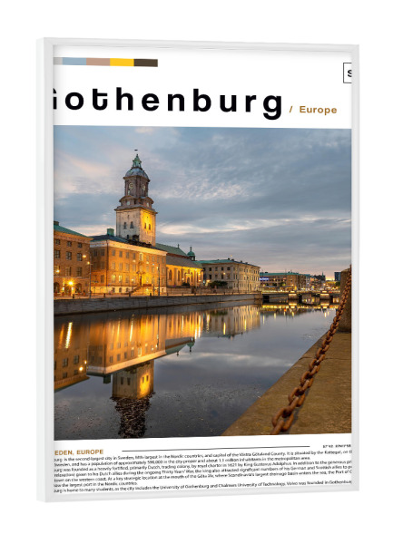 Poster mit weißem Rahmen "Cover der Göteborger Zeitung" artboxONE - Städte,Architektur