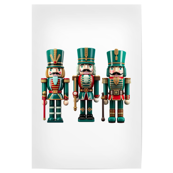Poster "Drei grüne Weihnachtsnussknacker" artboxONE - Menschen,Fashion,Weihnachten,Lustig - Grün,Weihnachten,Nussknacker,Junge,Handgezeichnet,Designs