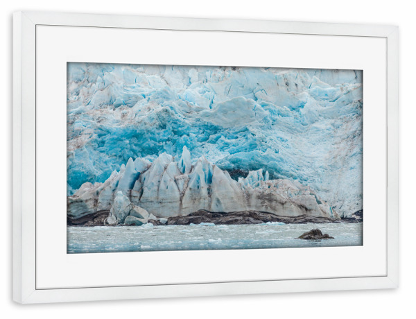 Poster mit Rahmen weiß "Spitzbergen Gletscher" artboxONE - Natur,Reise - Gletschereis,Eis,Spitsbergen,Svalbard,Arktis,Arktischer ozean,Küste
