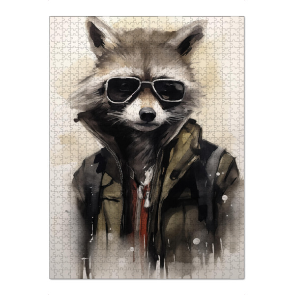 Puzzle Ravensburger "Mode-Waschbär" artboxONE - Tiere,Fashion,Lustig