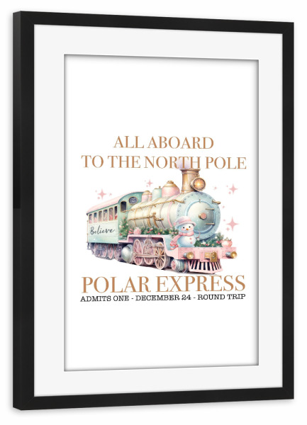 Poster mit Rahmen schwarz "Bild des Polarexpresszuges" artboxONE - Fashion,Weihnachten,Buchstaben,Lustig