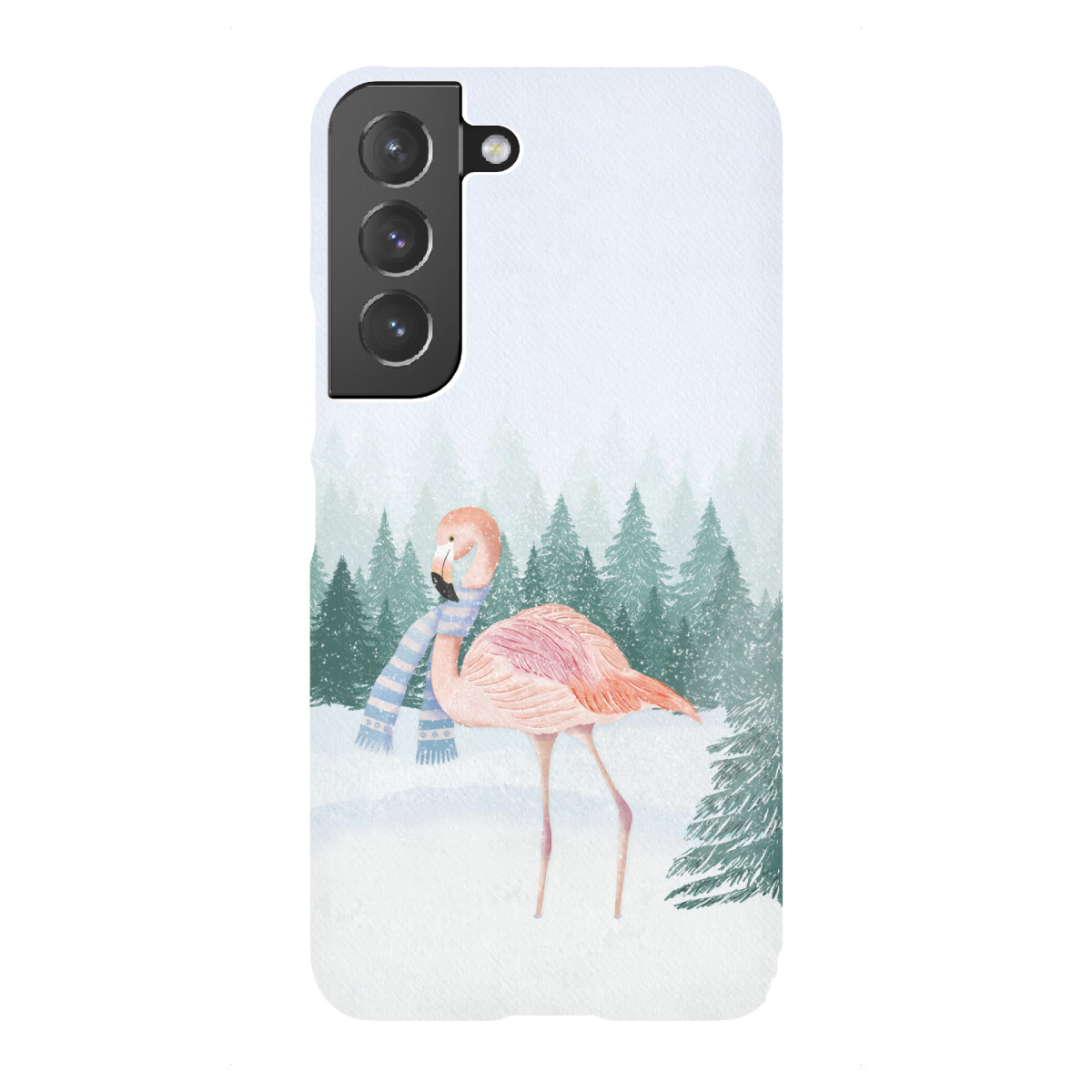 Samsung Galaxy "Flamingo im Schnee" Premium-Case Handyhülle artboxONE