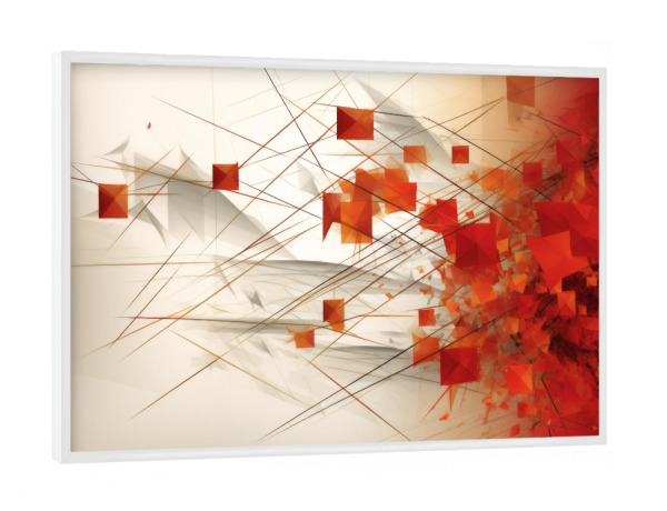 Poster mit weißem Rahmen "Kunst HERBST Laub im Wind" artboxONE - Natur,Abstrakt