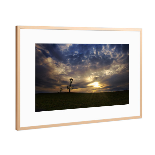 Poster mit Rahmen Kupfer "Wolkenstimmung im Herbst" artboxONE - Natur