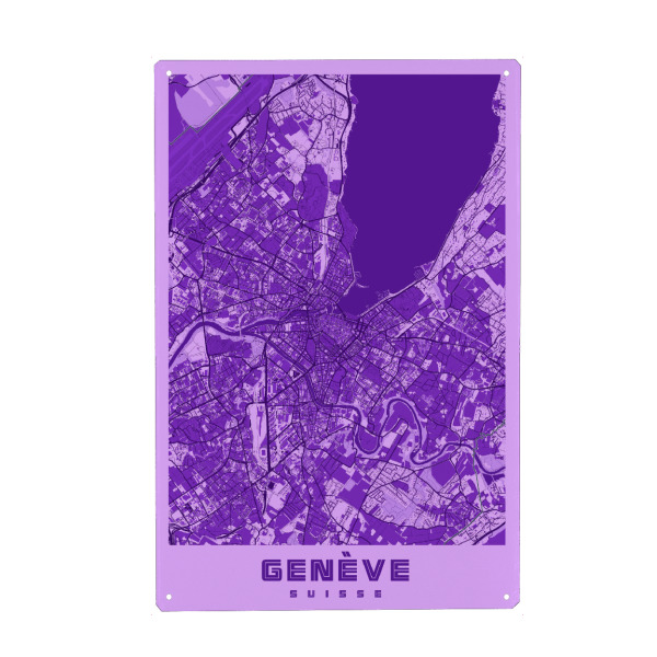 Holzbild "Citymap Genève" artboxONE - Städte,Kartografie