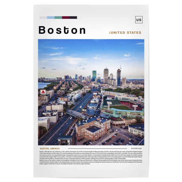 Poster 30x20 cm "Cover der Bostoner Zeitung" artboxONE - Städte,Architektur