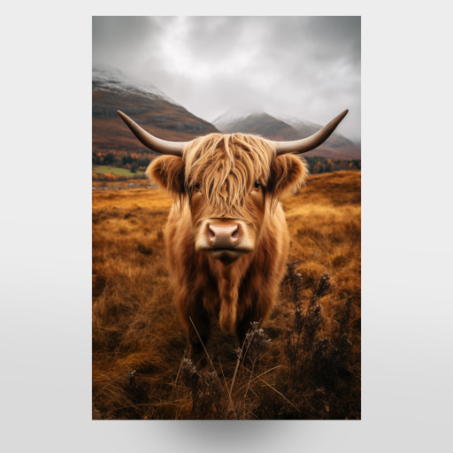 Highland cow in the wild