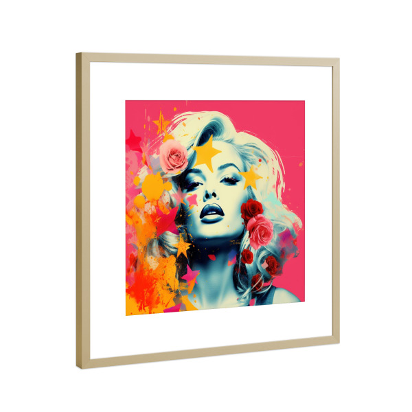 Poster mit Rahmen Gold "FASHION QUEEN ROSA" artboxONE - Abstrakt,Fashion,Für Mama