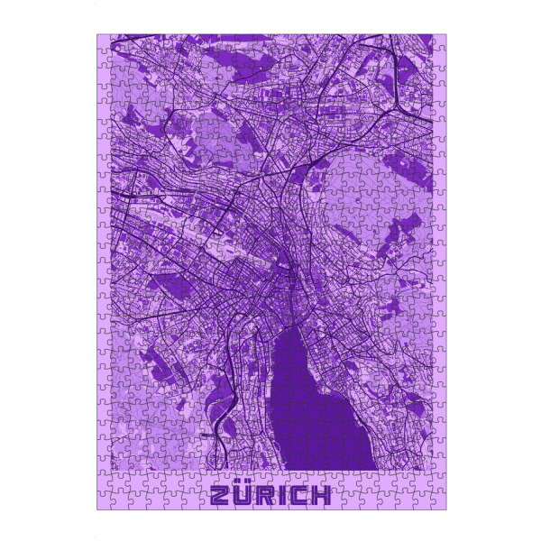 artboxONE Puzzle "Zürich City Karte" artboxONE - Städte / Zürich,Kartografie
