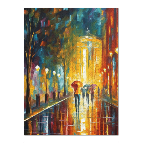 Puzzle Ravensburger "Buntes Regen Stadtleben" artboxONE - Städte,Abstrakt,Architektur