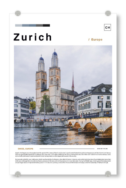 Acrylglasbild "Cover der Zürcher Zeitung" artboxONE - Städte,Architektur