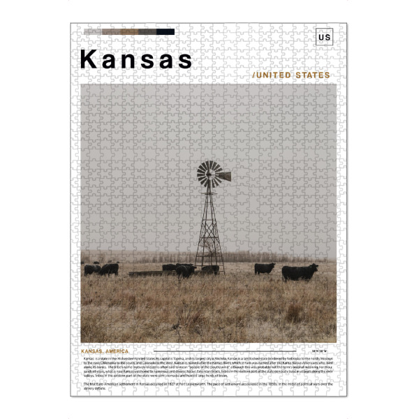 Puzzle Ravensburger "Zeitungscover aus Kansas" artboxONE - Städte,Architektur