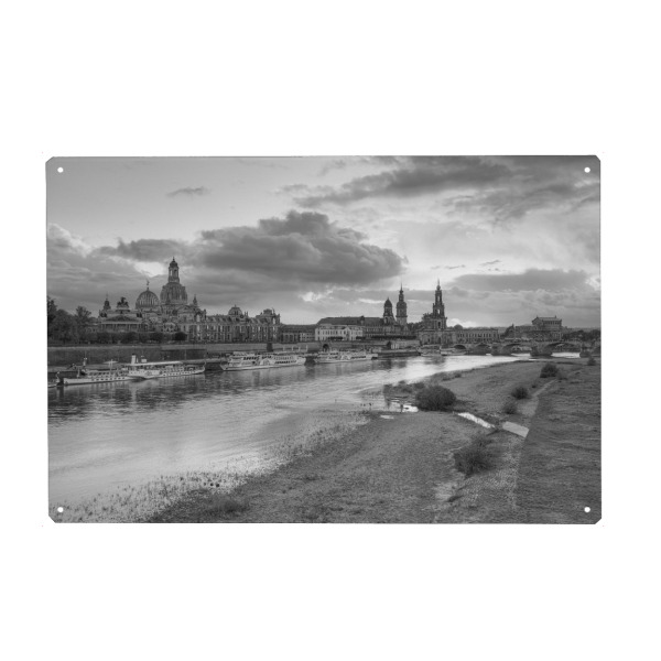 Holzbild "Skyline von Dresden s/w" artboxONE - Schwarzweiß,Architektur,Städte / Dresden