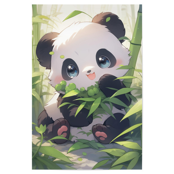 Poster "Süßer Panda" artboxONE - Natur,Floral,Tiere - Süß,Panda,Bär,Natur,Tiere,Wald,Blätter,Kinder,Kinderzimmer