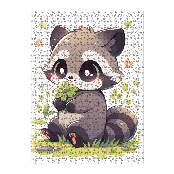 artboxONE Puzzle "Süßer Waschbär" artboxONE - Natur,Floral,Tiere - Süß,Waschbär,Natur,Tiere,Kinder,Kinderzimmer,Blumen,Floral - Bild süß