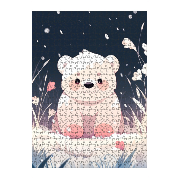 artboxONE Puzzle "Süßer Eisbär" artboxONE - Natur,Floral,Tiere - Süß,Eisbär,Natur,Tiere,Eis,Blumen,Floral,Kinder,Kinderzimmer,Schnee - Bild süß