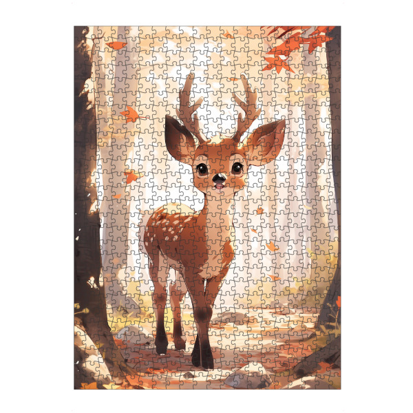 artboxONE Puzzle "Süßer Hirsch" artboxONE - Natur,Floral,Tiere - Süß,Hirsch,Natur,Tiere,Herbst,Pflanzen,Bäume,Kinder,Kinderzimmer - Bild süß