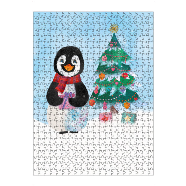 artboxONE Puzzle "Pinguin mit Weihnachtsbaum" artboxONE - Für Kinder,Tiere,Weihnachten