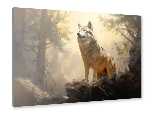 Alu-Dibond "Wolf-Malerei" 30x20 cm artboxONE