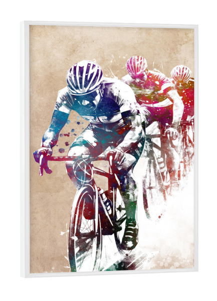 Poster mit weißem Rahmen "Radsport Kunst B" artboxONE - Sport,Sport / Sommerspiele - Radfahren,Radfahrer,Sport,Fahrrad,Fahrrad,Biker