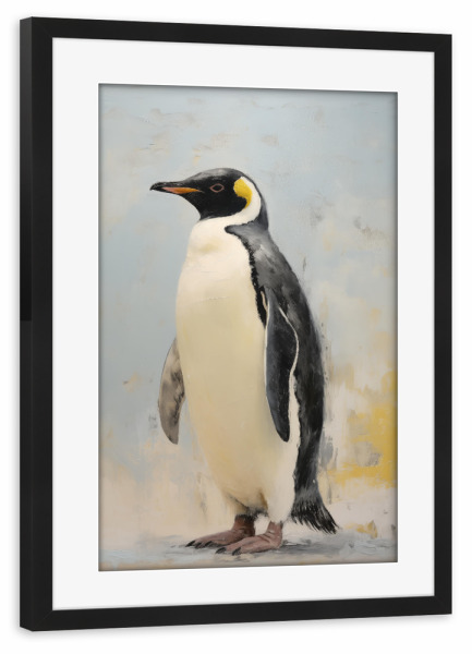 Poster mit Rahmen schwarz "Bemalter Pinguin" artboxONE - Natur,Tiere