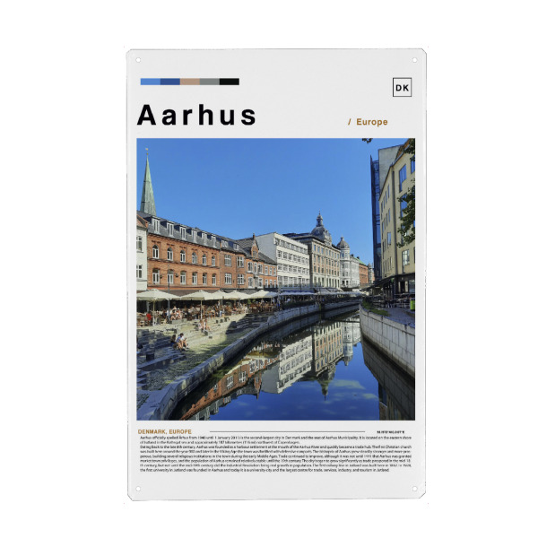 Metall Poster "Cover der Zeitung Aarhus" artboxONE - Städte,Architektur