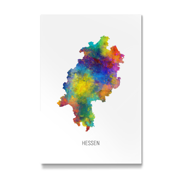 Galerie-Print "Aquarell-Landkarte Hessen" 30x20 cm artboxONE