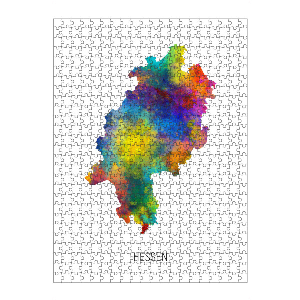 Puzzle Ravensburger "Aquarell-Landkarte Hessen" artboxONE - Kartografie - Hessen,Karte,Aquarell,Malerei,Landeskarte,Deutschland - Bild hessen