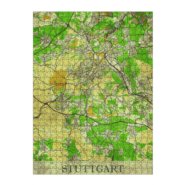 Puzzle Ravensburger "Stuttgart Vintage City Map" artboxONE - Städte / Stuttgart,Kartografie
